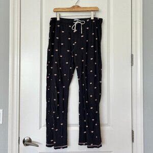 PJ Salvage Kiss Pajama Bottoms Pink & Gray L